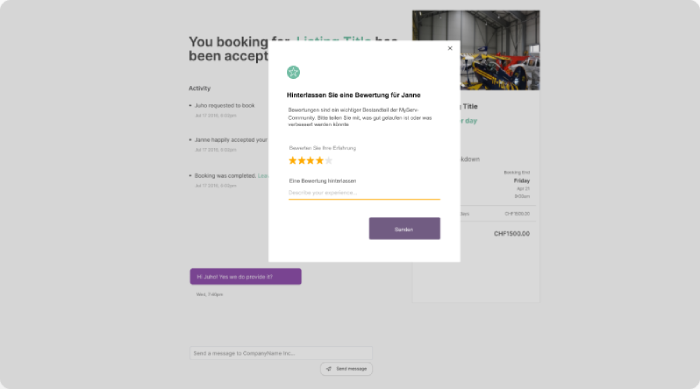 Genieße den Service